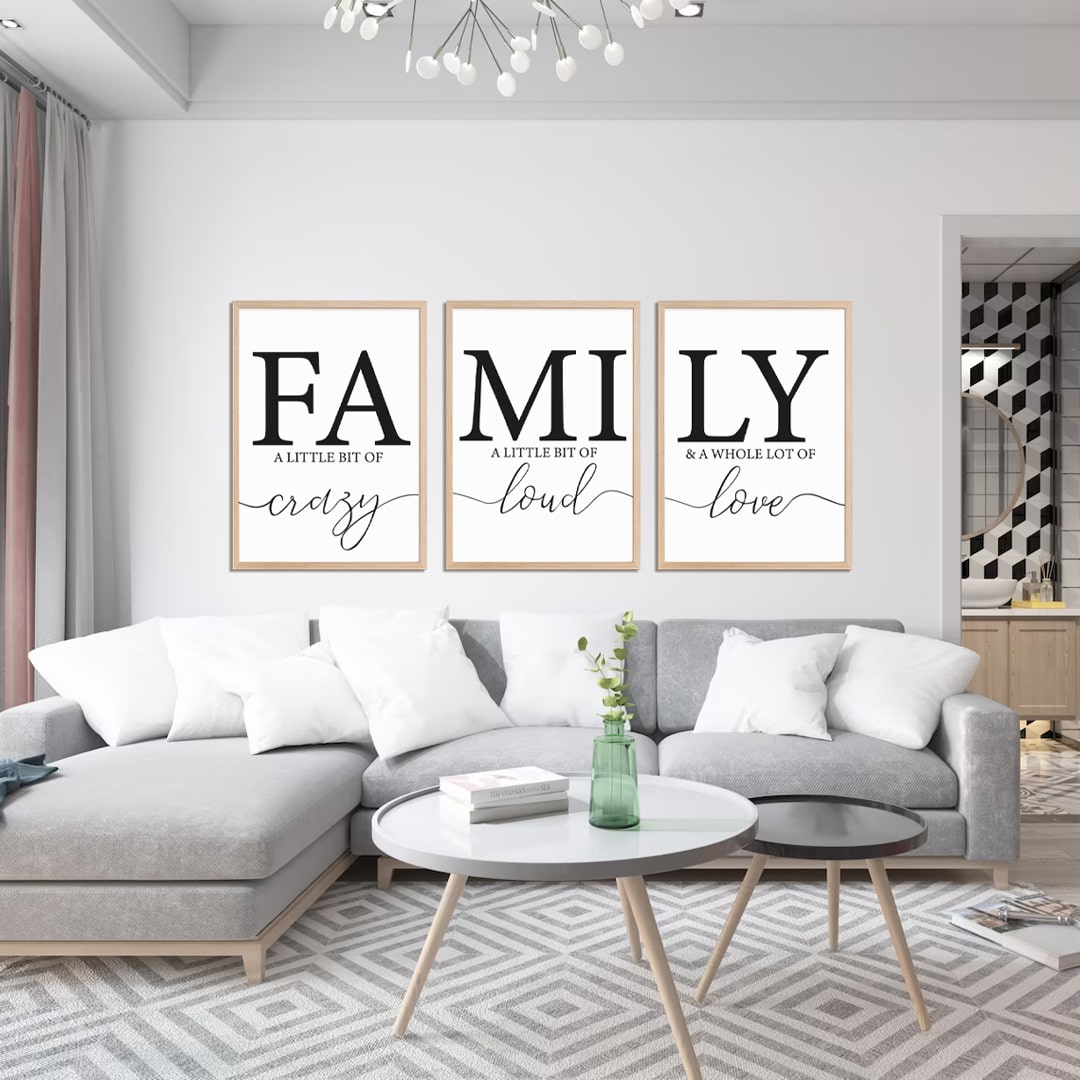 Trio Set Family Signs  Cuadros para Decorar mi Casa – Pallet