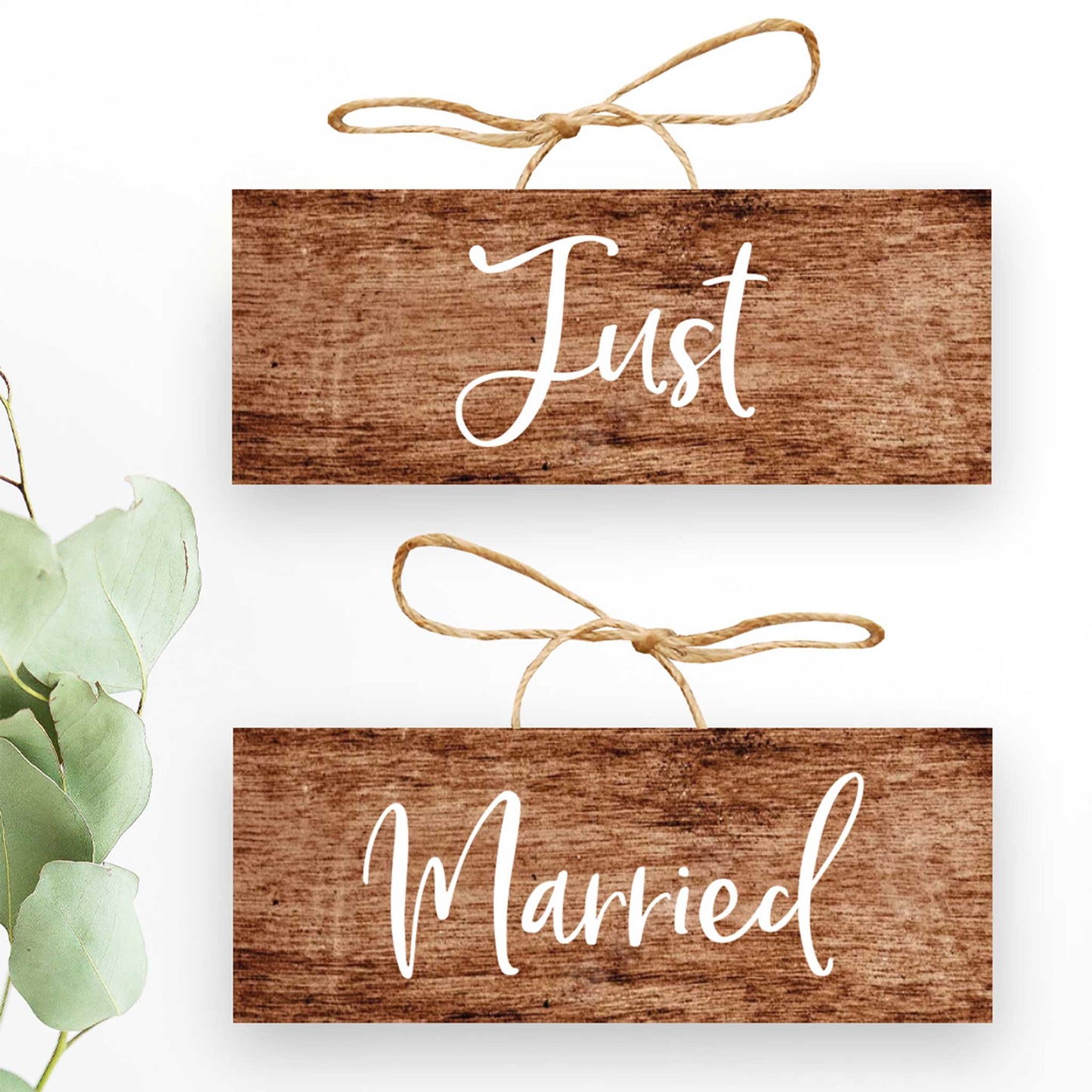 Just Married Wood Signs