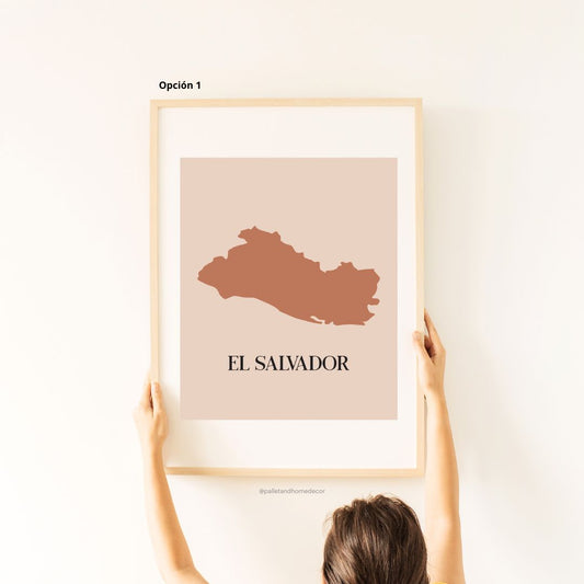 El Salvador Boho Map Sign