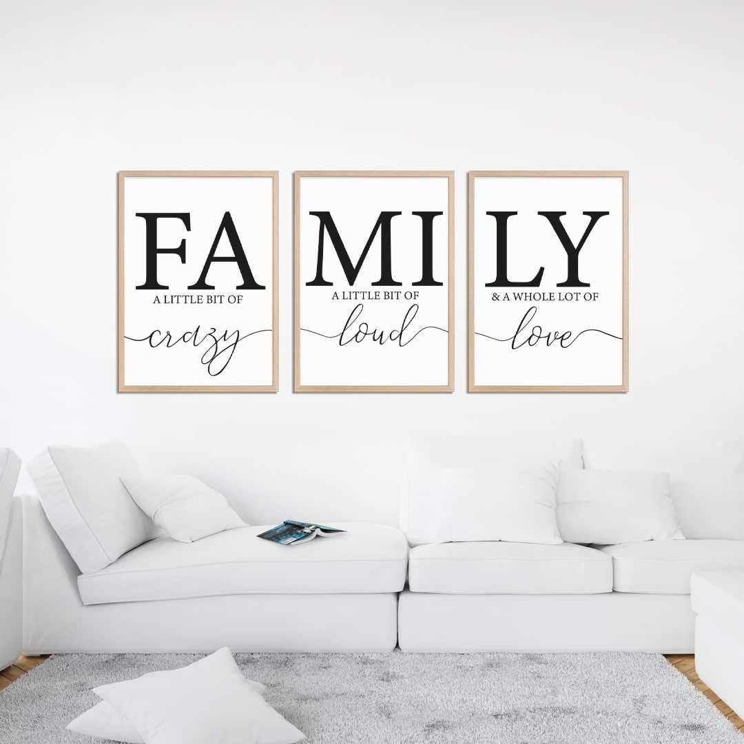 Trio Set Family Signs  Cuadros para Decorar mi Casa – Pallet