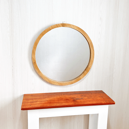 espejo rustico de madera para decoración de interiores