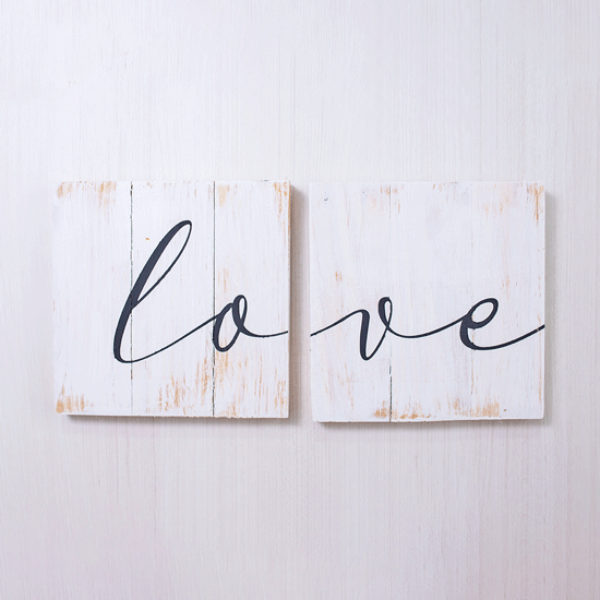 Duo set de cuadros decorativos con la palabra love