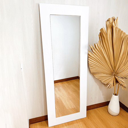 Espejo rústico de madera color blanco