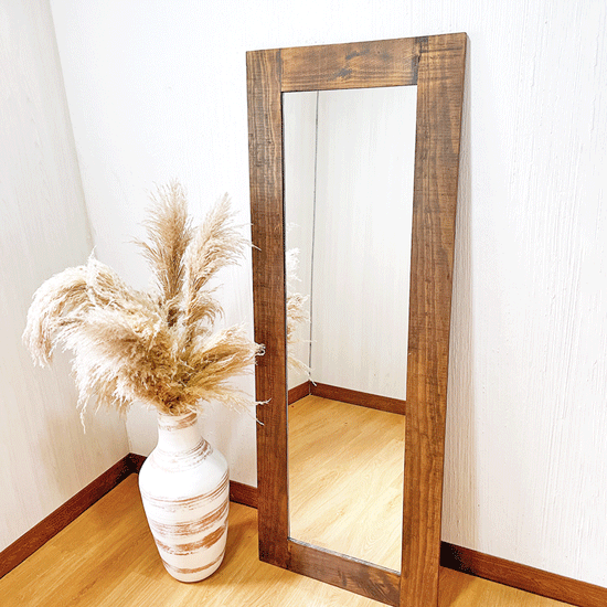 espejo rustico de madera para decoración de hogares