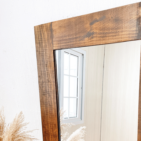 espejo de madera rustico para decoración de interiores
